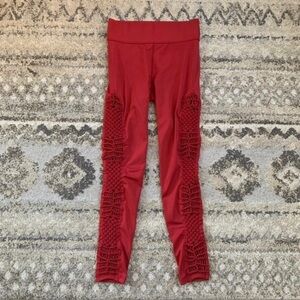 Carbon38 Red Dehlia Tanjung Leggings Medium